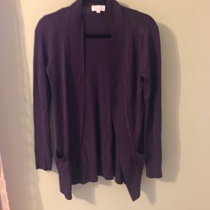 Pink Lily: NWOT Dark Purple Cardigan